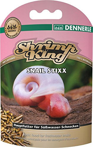 Dennerle Camarones Rey Snail stixx 45g - Alimentos para los Caracoles en el Acuario | con Calcio, Espinacas y Algas Kelp