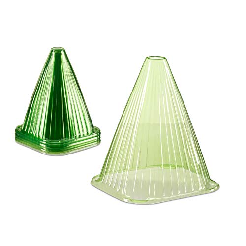 Relaxdays Set de 24 Mini invernaderos para Plantas, Protección contra el frío, Caracoles y Aves, PVC, Verde