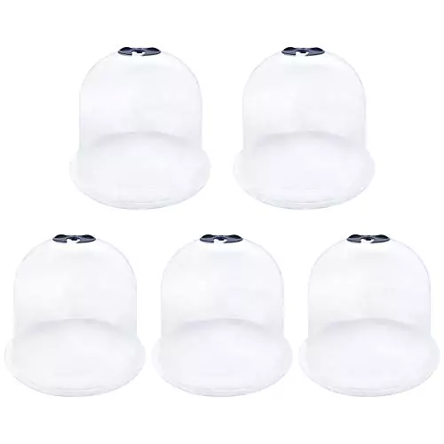 Cloches de jardín,paquete de 5 cubiertas de campana de cúpula de plantas reutilizables para calentar el suelo del jardín,protector de congelación para plantas suculentas