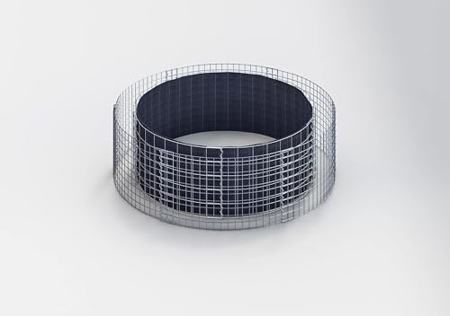 Gabiona - Jardinera de gavión redonda (172 cm, altura: 50 cm, resistente con rejilla recubierta de zinc y aluminio, incluye material de montaje, perfecto para