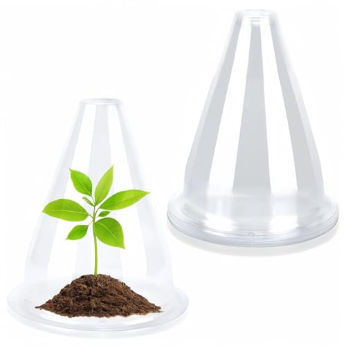 KAHEIGN 24 Piezas Campana de Planta de Plástico, 24CM x 20CM Mini Invernadero Reutilizable Cubierta para Protección contra el Sol, Nieve, Heladas, Caracoles, Pájaros, Gallinas, Insectos(Claro)